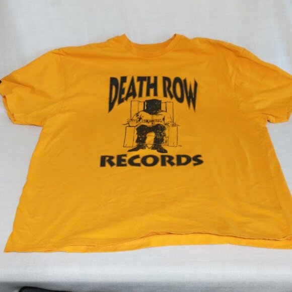 T- Shirt - Death Row Records Yellow Short Sleeve Tee Shirt – XL - Picture 1 of 6